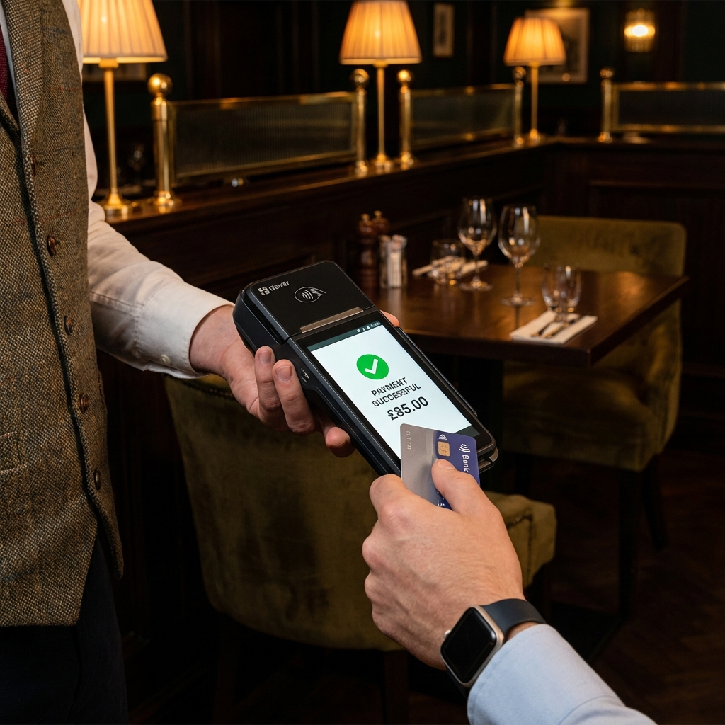 Clover Flex being used for a restaurant payment